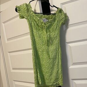 Princess Polly Lime Green Floral dress